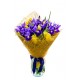 Bouquet of iris blue and tulips, yellow