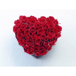 El corazón de 21 de rosas rojas