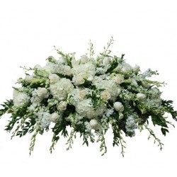 Perna înmormântare anthurium si gerbera rosii flori de ceață
