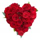 El corazón de 21 de rosas rojas