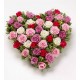 cuore medio di rose rosse,rosa,bianche e fuxia