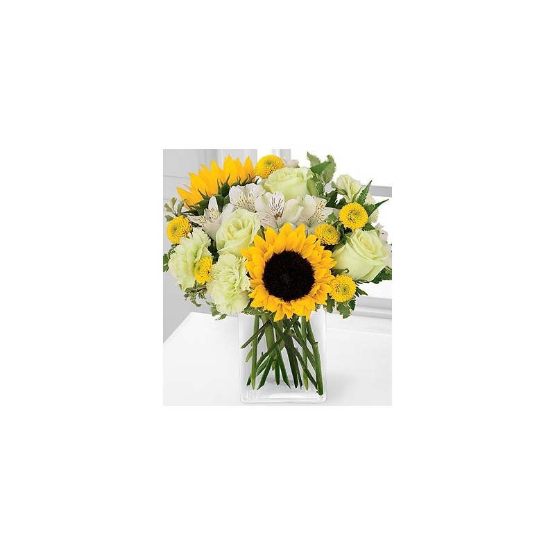 Sunflowers and white roses