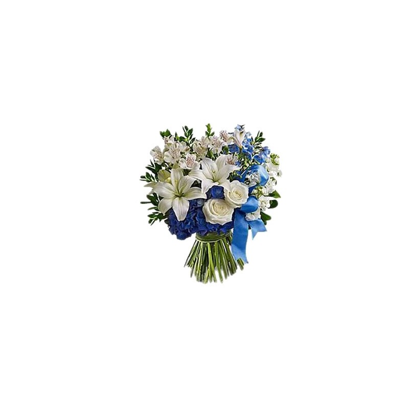 Bouquet white for Her and Blue for the new arrival