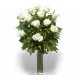 A dozen white roses