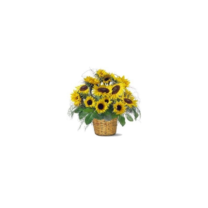 Cesta con girasoles