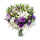Mazo of lisianthus and white lilies