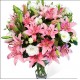 Punte gi crini si roz, lisianthus alb