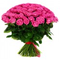 Elegante mazzo di 24 Rose rosa a stelo alto 