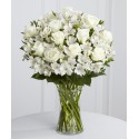 A dozen white roses and alstromelie white