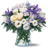 Combinazione di rose-iris-garofani-alstroemeria