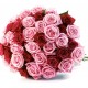 Букет з 40 троянди червоні і рожеві