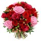 Bouquet di 40 roselline rosse e rosa